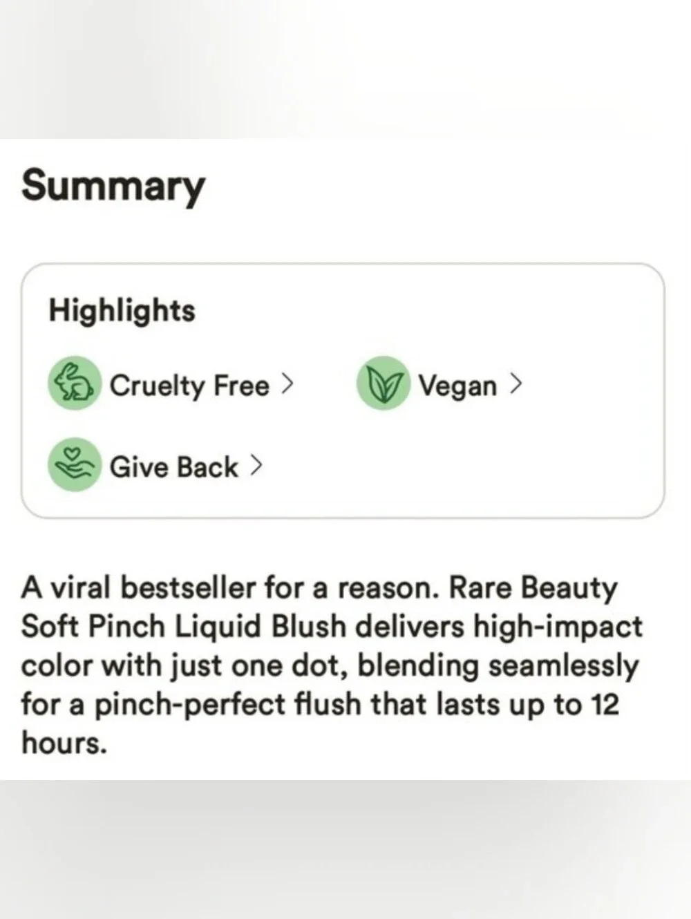 RARE BEAUTY SOFT PINCH LIQUID BLUSH.